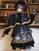 Top gótico de Lolita God Redeems Capa Lolita con estampado floral y volantes