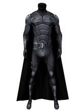 バットマンブルースウェインコスプレコスチュームブラックポリエステルスーパーヒーローキャットスーツ全身タイツ