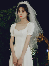 Wedding Veil Two-Tier Bows Tulle Cut Edge Classic Bridal Veil Wedding Accessories