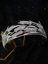 花嫁のためのスリバーの結婚式のヘッドピースの帽子のラインストーン金属製のヘアアクセサリー