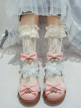 Sweet Lolita Footwear Schleifen Round Toe PU Leder Daily Casual Lolita Knöchelriemen Heels