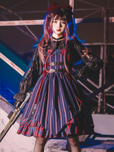 Gothic Lolita JSK Dress Infanta Bleu Profond Sans Manches Dentelle Quotidien Casual Lolita Jumper Jupes