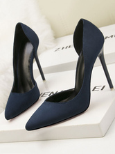 Women High Heels Pointed Toe Stiletto Heel Chic Suede Leather Royal Blue Sexy Stiletto Heels