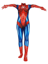 Marvel Cosplay Spider Man Spider Women Gwen Cosplay Costume Blue Red Lycra Spandex Jumpsuit Movie Costume