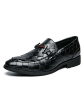 Men Wedding Dress Shoes Stylish Round Toe Slip-On PU Leather Shoes