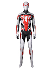 Costumi da supereroi da uomo Set completo di vestiti per il corpo di supereroi in lycra spandex bianco di Halloween