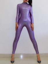 Sexy Latex Anzug PU Leder Violett Overall