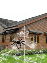 ハロウィン ハロウィーンの装飾白い蜘蛛の巣ポリエステル繊維休日の装飾