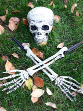 ハロウィン ハロウィーンの装飾白い腕輪プラスチックスカルスケルトン手の小道具