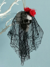 ハロウィンデコレーションレッドポリエステルファイバーローズスカル怖いデコレーション