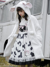 Abrigos blancos de Lolita Lazos Abrigo de poliéster Abrigo de dos tonos Lazo Lolita Outwears