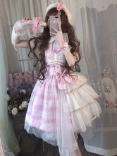 Douce Lolita JSK Robe Idol Declaration Jupes de pull Lolita roses Asymétrique