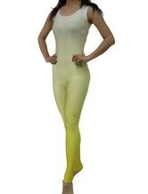Yellow Gradient Color Bodysuit Adults Sleeveless Lycra Spandex Catsuit for Women