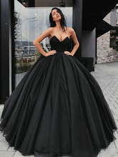 Gothic Black Wedding Dresses Satin Fabric Princess Silhouette Empire Waist Floor Length Bridal Dress Free Customization