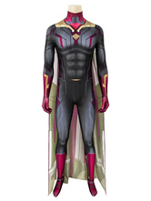 Costume cosplay Avengers: Infinity War Vision Costume cosplay tuta da uomo in fibra di poliestere
