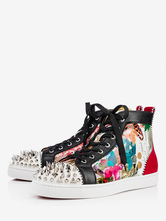 Mens Colorful High Top Sneakers Spike Shoes