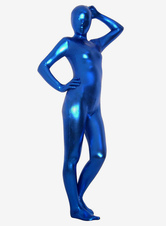 Deep Blue Metallic Unisex Shiny Zentai Suit Halloween