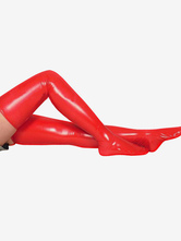 Bas long sexy rouge en PVC Déguisements Halloween