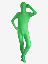 Costume Carnevale Zentai collant per adulti completo lycra spandex verde tuta tinta unito unisex