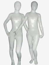 Faschingskostüm Metallic-Bodysuit in Weiß