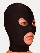 Carnevale Lycra Spandex Black Mask con bocca e occhi  Aperture Halloween