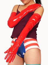 Carnevale Guanti lunghi rossi in PVC di alta qualità Halloween