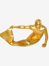 Faschingskostüm Golden glänzende Metallic Look Mermaid Zentai-Anzug
