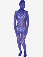Halloween Unisex Bluish Violet Transparent Lace Lycra Spandex Zentai Suit