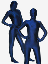 Carnevale Zentai collant per adulti completo lycra spandex blu tuta tinta unito unisex Halloween