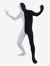 Morph Suit Black and White Two Tone Lycra Spandex Zentai Suit Unisex Full Body Suit