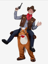 Levar-me traje cowboy e índios halloween às cavalitas passeio na mascote unisex adultos flanela engraçado trajes
