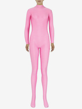Zentai rosa fino ajuste macacão Spandex para mulheres Halloween