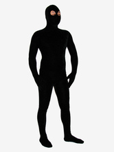 Halloween Morph Suit Black Lycra Spandex Catsuit with Eyes Opened