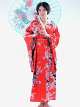 Kimono Japonais Rouge Traditionnel Déguisements Halloween Déguisement Carnaval