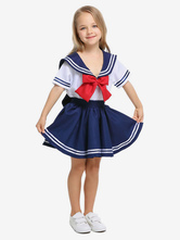 Disfraz de niños Carnaval Disfraces de  para niños Falda superior azul marino oscura para niñas de la escuela Disfraz Carnaval 
