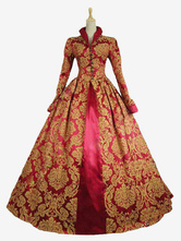 Faschingskostüm Damen Vintage Kostüm in Rot Aristokrat mit Spitzen Set für Damen mit Kleid Karneval Kostüm