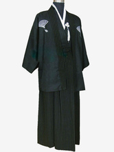 Костюмы японские мужские Костюм самурая Костюмы из льна черного хлопка Праздничные костюмы