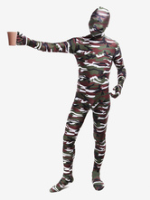Vêtement de zentai enveloppé unisexe en lycra spandex multicolore camouflage Halloween