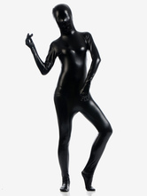Toussaint Cosplay Costume de zentaï métallique brillant noir Déguisements Halloween