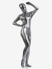 Silver Zentai Suit Adults Unisex Full Body Shiny Metallic Bodysuit