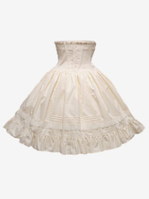 Классическая юбка Лолита SK Хлопковая оборка Двухцветная юбка Лолита с высокой посадкой