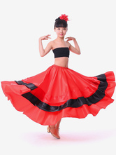 Kids Dance Costumes Gypsy Flamenco Ballroom Dress Red Long Kids Flamenco Paso Doble Dresses Spanish Skirt for Girls Carnival
