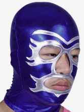 Halloween Blue And Silver Open Eye And Mouth Spandex Hood