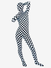 Faschingskostüm Zebra Zentai Klage Lycra Spandex Checkered Karneval Kostüm Voll Bodysuit 