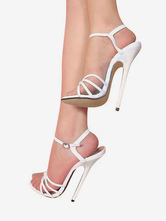 Sandalias blancas de tacón stiletto 