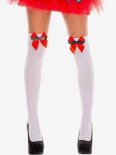 Knee High Socks Saloon Girl Stockings Bows Women Halloween Costume Accessories