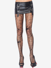 Saloon Girl Tights Black Spider Web Lace Women Pantyhose Halloween Costume Accessories