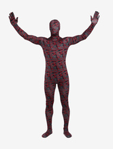 Morph Suit Brick Red Geometric Pattern Zentai Suit Full Body Lycra Spandex Bodysuit