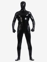 Black Zentai Suit Adults Full Body Shiny Metallic Bodysuit for Men