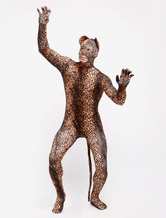 Morph Suit Leopard Style Zentai Suit Lycra Spandex Bodysuit with Eyes & Mouth Opened